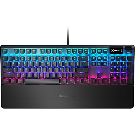 SteelSeries Apex 5 - Keyboard - with display - backlit - USB - key switch: Hybrid Blue Switch