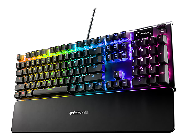 SteelSeries Apex 5 - Keyboard - with display - backlit - USB - key switch: Hybrid Blue Switch