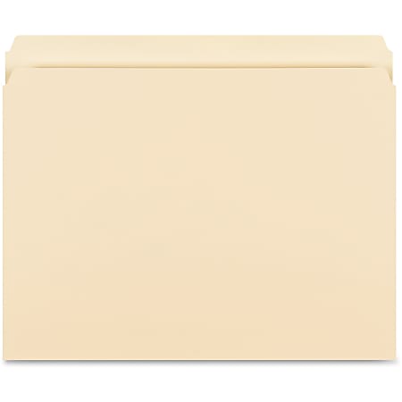 Business Source Straight-Cut 1-ply Tab Heavyweight File Folders - Letter - 8 1/2" x 11" Sheet Size - Straight Tab Cut - 14 pt. Folder Thickness - Manila - Recycled - 50 / Box