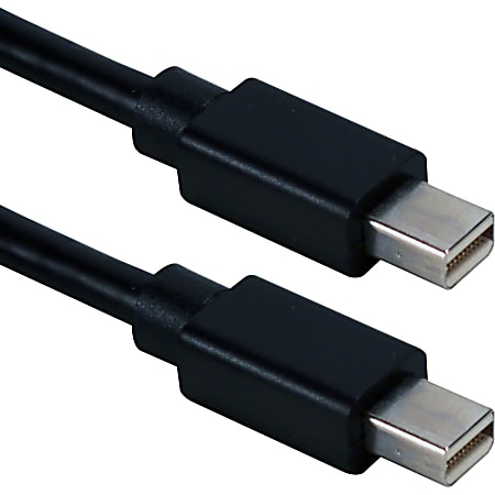 QVS 2-Meter Mini DisplayPort UltraHD 4K Black Cable - First End: 1 x Mini DisplayPort Male Digital Audio/Video - Second End: 1 x Mini DisplayPort Male Digital Audio/Video - 1.35 GB/s - Supports up to 3840 x 2160 - Black