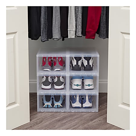 IRIS Wide Pull Down Front Access Shoe Plastic Storage Containers