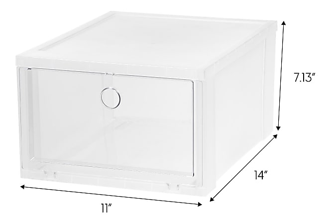 IRIS Wide Pull Down Front Access Shoe Plastic Storage Containers