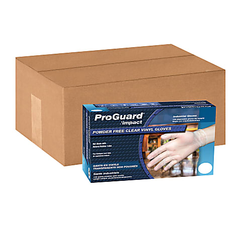 ProGuard Vinyl Powder-Free General Purpose Gloves, Medium, Clear, 100 Per Box, Case Of 10 Boxes