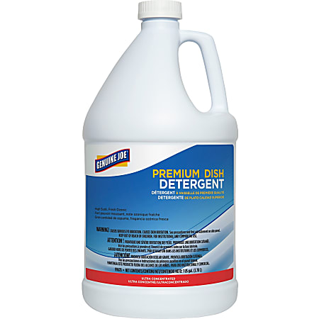 Genuine Joe Premium Dish Detergent - Concentrate - 128 fl oz (4 quart) - 1 Each - Film-free - Blue