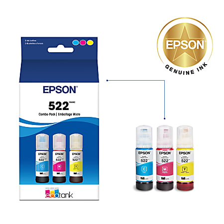 Epson 522 EcoFit Cyan Magenta Yellow High Yield Ink Bottles Pack