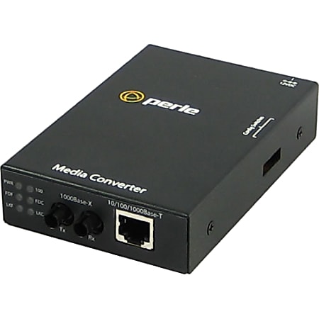 Perle S-1110-M2ST2 Media Converter - 1 x Network (RJ-45) - 1 x ST Ports - 1000Base-LX, 10/100/1000Base-T - 1.24 Mile - Rail-mountable, Rack-mountable, Wall Mountable