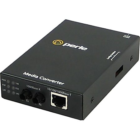 Perle S-1110-M2ST2 Media Converter - 1 x Network (RJ-45) - 1 x ST Ports - 1000Base-LX, 10/100/1000Base-T - Rail-mountable, Rack-mountable, Wall Mountable