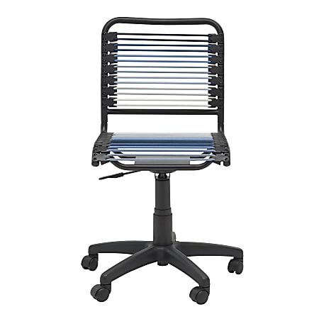 Eurostyle Round Bungie Fabric Low Back Office Task Chair Blue Ombre Black