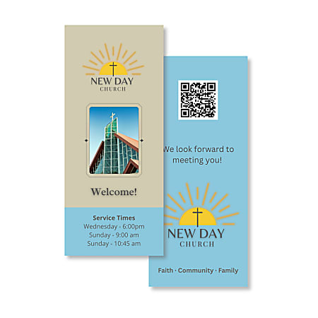 Custom Printed Full-Color Rack Cards, 3-1/2" x 8-1/2", Double Sided, 120 LB White Paper Stock With UV High Gloss Finish 1-Side, Box Of 50