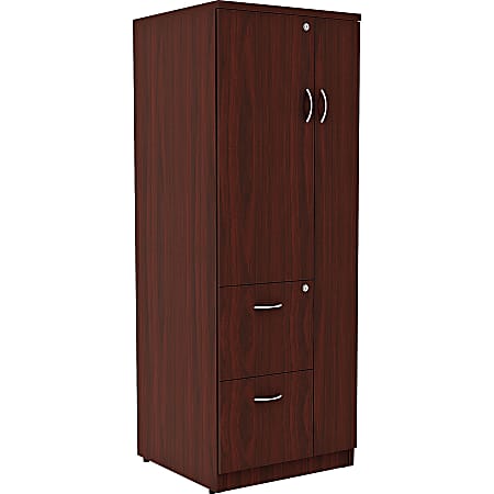 Lorell® Essentials Tall Storage Cabinet, 2 Adjustable Shelves, Mahogany