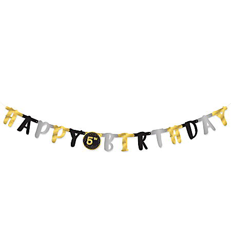 Amscan Go Brightly Banner, 5-3/4&rdquo; x 72&rdquo;, Happy Birthday Confetti