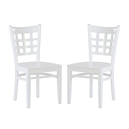 Linon Lassen Side Chairs, White, Set Of 2 Chairs