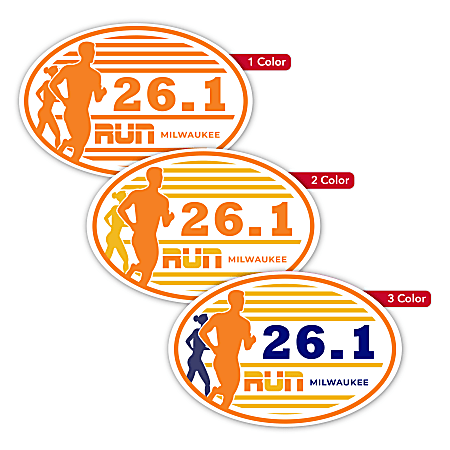 Custom Printed 1, 2 Or 3 Color Bumper Stickers, Oval, 4” x 6”, Box Of 125 Stickers