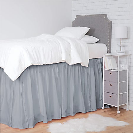 Dormify Jordyn Extended Length Dorm Bed Skirt, Twin/Twin XL, Sky Blue