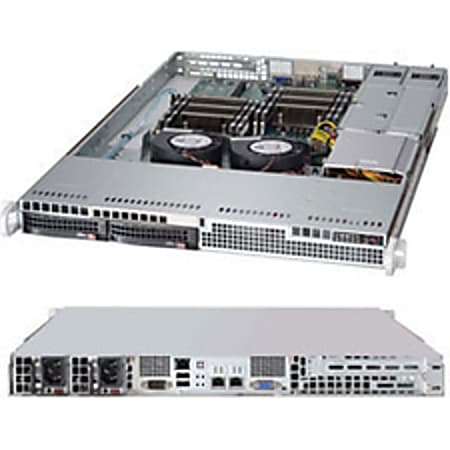 Supermicro SuperChassis 813LT-R500CB - Rack-mountable - Black - 1U - 2 x Bay - 2 x 3.94" x Fan(s) Installed - 2 x 500 W - Power Supply Installed - EATX Motherboard Supported - 2 x External 3.5" Bay - 1x Slot(s)