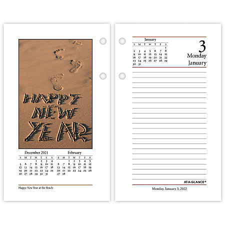 AT-A-GLANCE® Daily Photographic Loose-Leaf Desk Calendar Refill, 3-1/2" x 6", January To December 2022, E41750