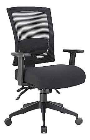 Boss Office Products Mesh-Back 3-Paddle Task Chair, Black