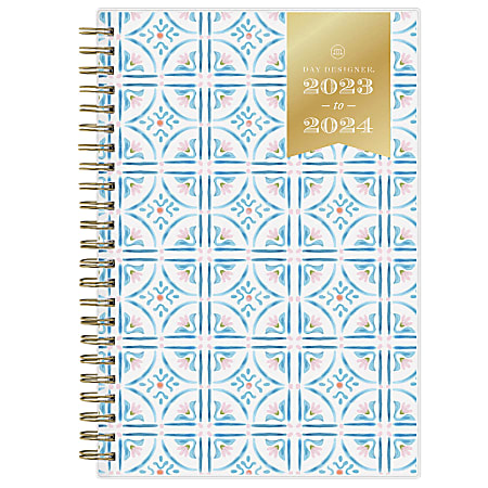 2023-2024 Day Designer Weekly/Monthly Planning Calendar, 5" x 8", Elle Blue Frosted, July 2023 To June 2024, 142489