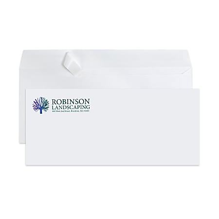 Peel & Seal, Standard Business Envelopes,  4-1/8" x 9-1/2", Full-Color, Custom #10, Box Of 250