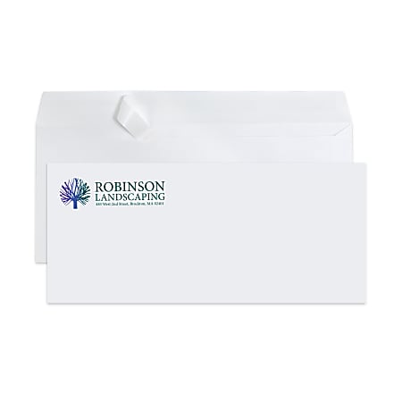 Custom #10, Full-Color, Peel & Seal, Standard Business Envelopes, 4-1/8" x 9-1/2", White Wove, Box Of 250