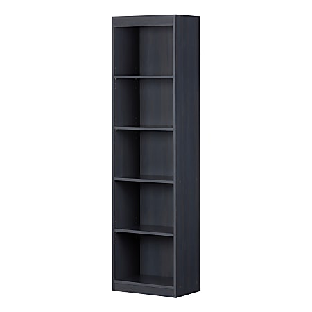 South Shore Axess 68 34 H 5 Shelf Narrow Bookcase Blueberry