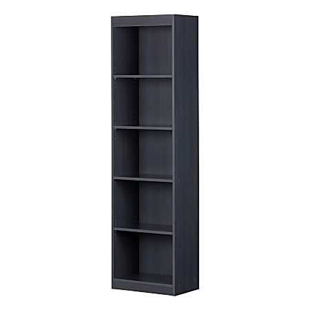 South Shore Axess 68-3/4"H 5-Shelf Narrow Bookcase, Blueberry