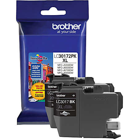 Brother® LC3017 Black High-Yield Ink Cartridges, Pack Of 2, LC30172XL