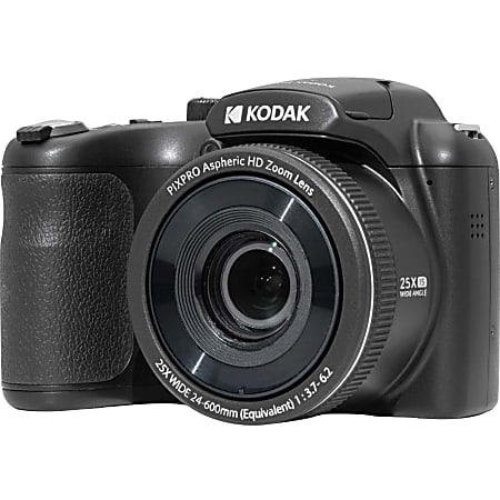 Kodak PIXPRO AZ255 16.4 Megapixel Compact Camera - Black - 1/2.3" BSI CMOS Sensor - Autofocus - 3"LCD - AZ255BK