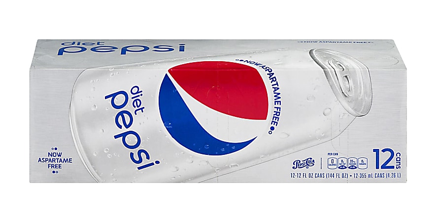Diet Pepsi, 12 Oz, Pack Of 12 Cans