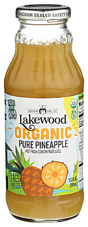 Lakewood Organic Pure Pressed Juice, Pineapple, 12.5 Oz, Total Qty 12