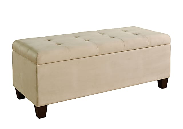 Linon Rae Storage Ottoman, Brown/Beige
