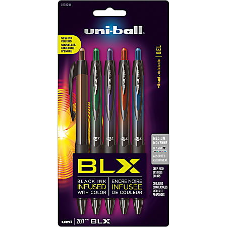 Uni-Ball 207 BLX Gelschreiber 0,7 Mm – 4er Pack Sortierte Farben, Mit Clip Für Unterwegs