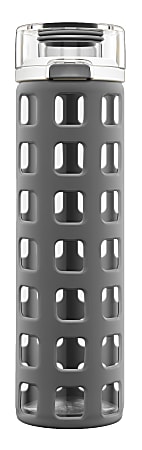 Ello Syndicate Glass Water Bottle, 20 Oz, Gray