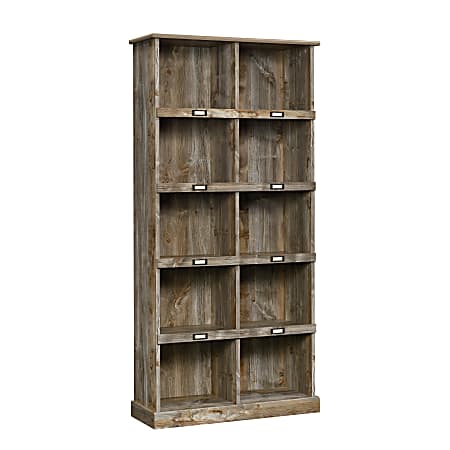 Sauder® Granite Trace 72"H 10-Shelf Cubby Bookcase, Rustic Cedar