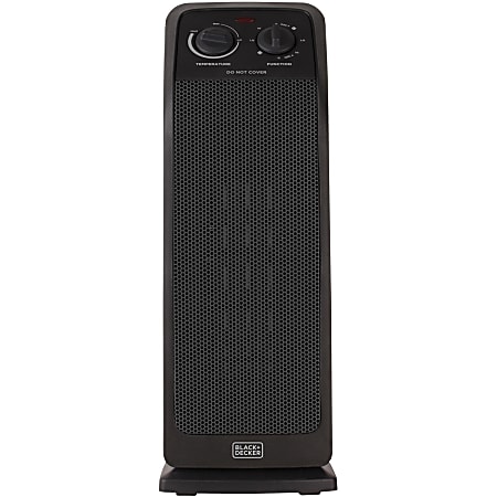 Black+Decker BHTC571 1500W Desktop Ceramic Tower Heater, Black