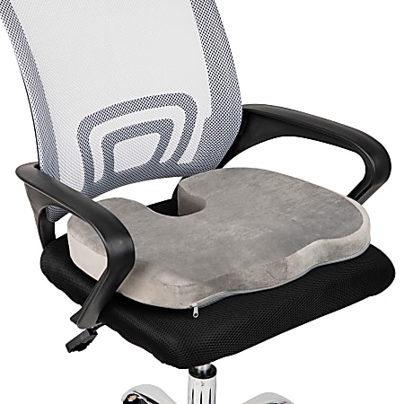 Mind Reader Memory Foam Seat Cushion, 2-1/2"H x 18"W x 12-1/2"D, Gray