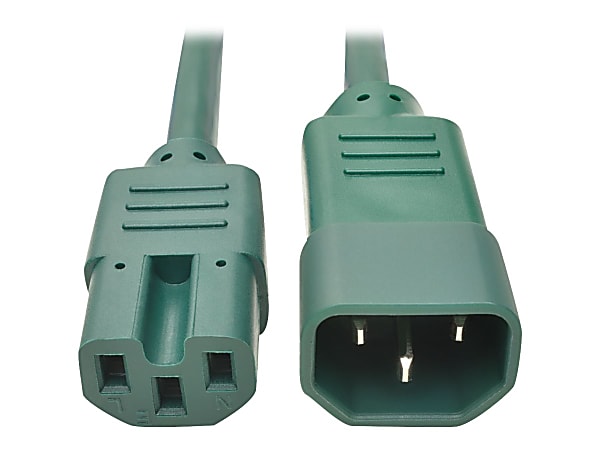 Eaton Tripp Lite Series Power Cord C14 to C15 - Heavy-Duty, 15A, 250V, 14 AWG, 6 ft. (1.83 m), Green - Power cable - IEC 60320 C14 to IEC 60320 C15 - AC 250 V - 15 A - 6 ft - molded - green