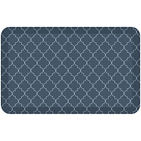 GelPro Designer Comfort Polyurethane Anti-Fatigue Floor Mat For Hard Flooring, 20" x 32", Trellis Blue