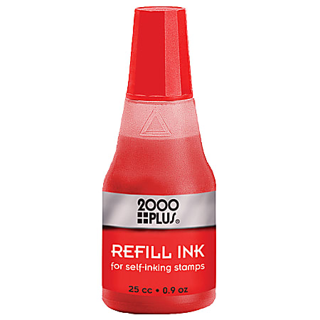 2000 PLUS® Self-Inking Stamp Re-Ink Fluid, 1 Oz., Red