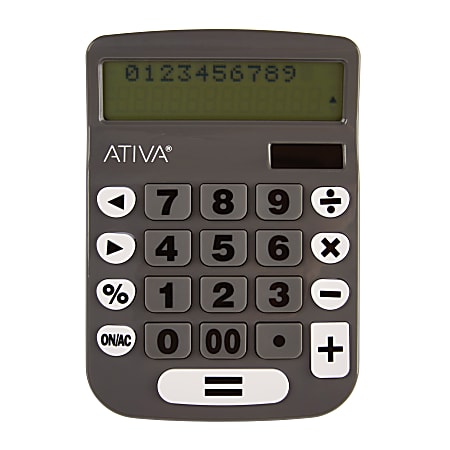 Ativa® TrackBack 2-Line Calculator, Multicolor, DD-2361