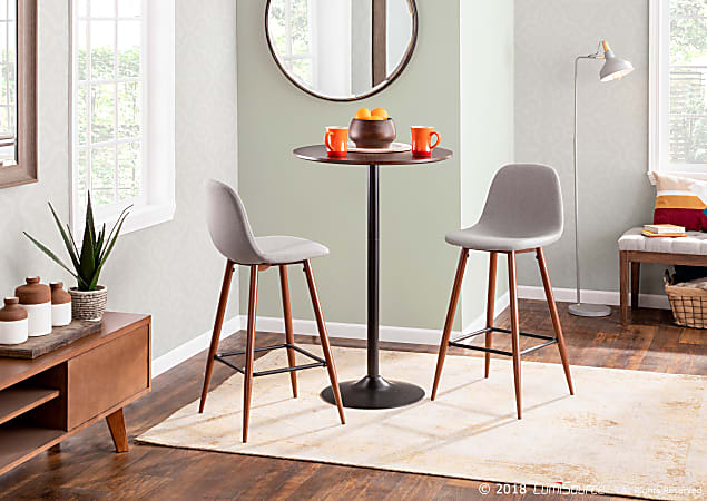 LumiSource Pebble Bar Stools Gray Brown Set Of 2 Stools