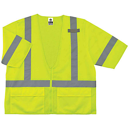Ergodyne GloWear Safety Vest, Standard, Type-R Class 3, 4X/5X, Lime, 8320Z