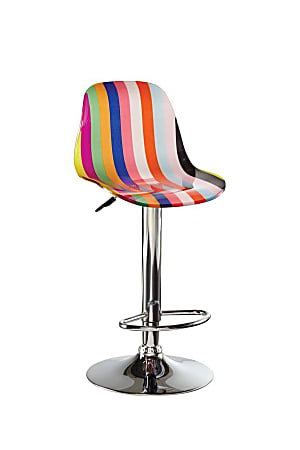 Powell® Home Fashions Striped Acrylic Bar Stool, Multicolor Stripes/Chrome