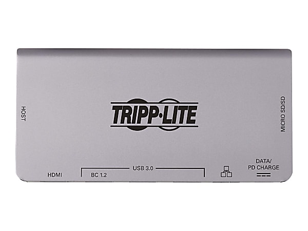 Tripp Lite USB C Docking Station USB Hub 4k w/ HDMI, Gbe Gigabit Ethernet, SD Card Reader, PD Charging - Docking station - USB-C 3.1 / Thunderbolt 3 - HDMI - 1GbE