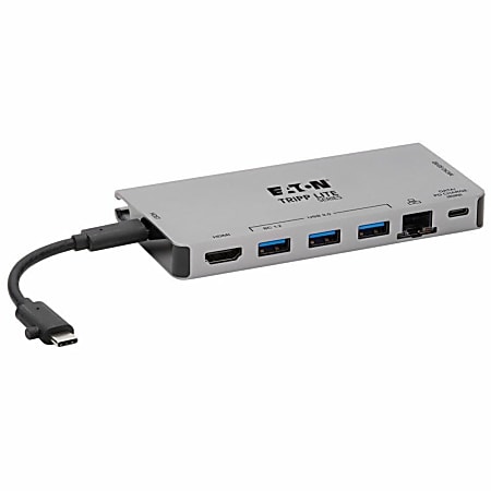 Eaton Tripp Lite Series USB C Docking Station USB Hub 4k w/ HDMI, Gbe Gigabit Ethernet, SD Card Reader, PD Charging - U442DOCK5DGY