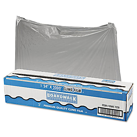 Boardwalk PVC Food Wrap Film Roll, 24" x 2,000', Clear