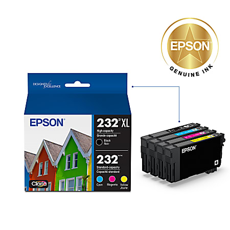 Epson 232XL Black232 Claria Cyan Magenta Yellow Extra High Yield