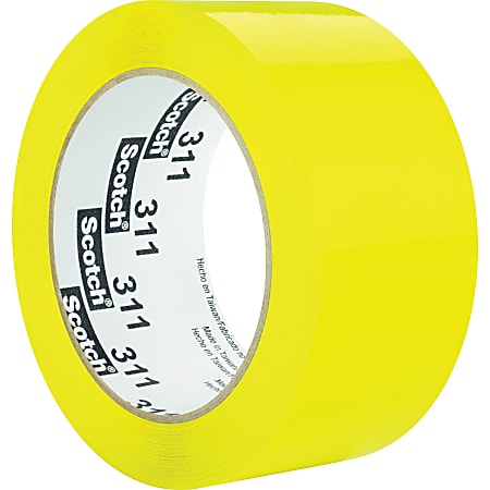 Scotch Color Box Sealing Tape 311 - 110 yd Length x 2" Width - 2 mil Thickness - 3" Core - Acrylic - Polypropylene Film Backing - 1 Roll - Yellow