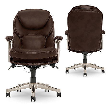 Serta works executive leather office chair with back best sale in motion technology