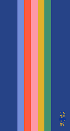 2025-2027 Willow Creek Press Checkbook 2-Year Monthly Academic Pocket Planner, 3-1/2" x 6-1/2”, Preppy Stripe, July 2025 To June 2027, 55021